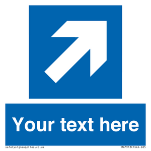 Custom Directional signage blue up right arrow 